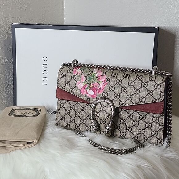💯Authentic Gucci Dionysus GG Blooms Shoulder Bag- GM Size 🍀 - Picture 1 of 17